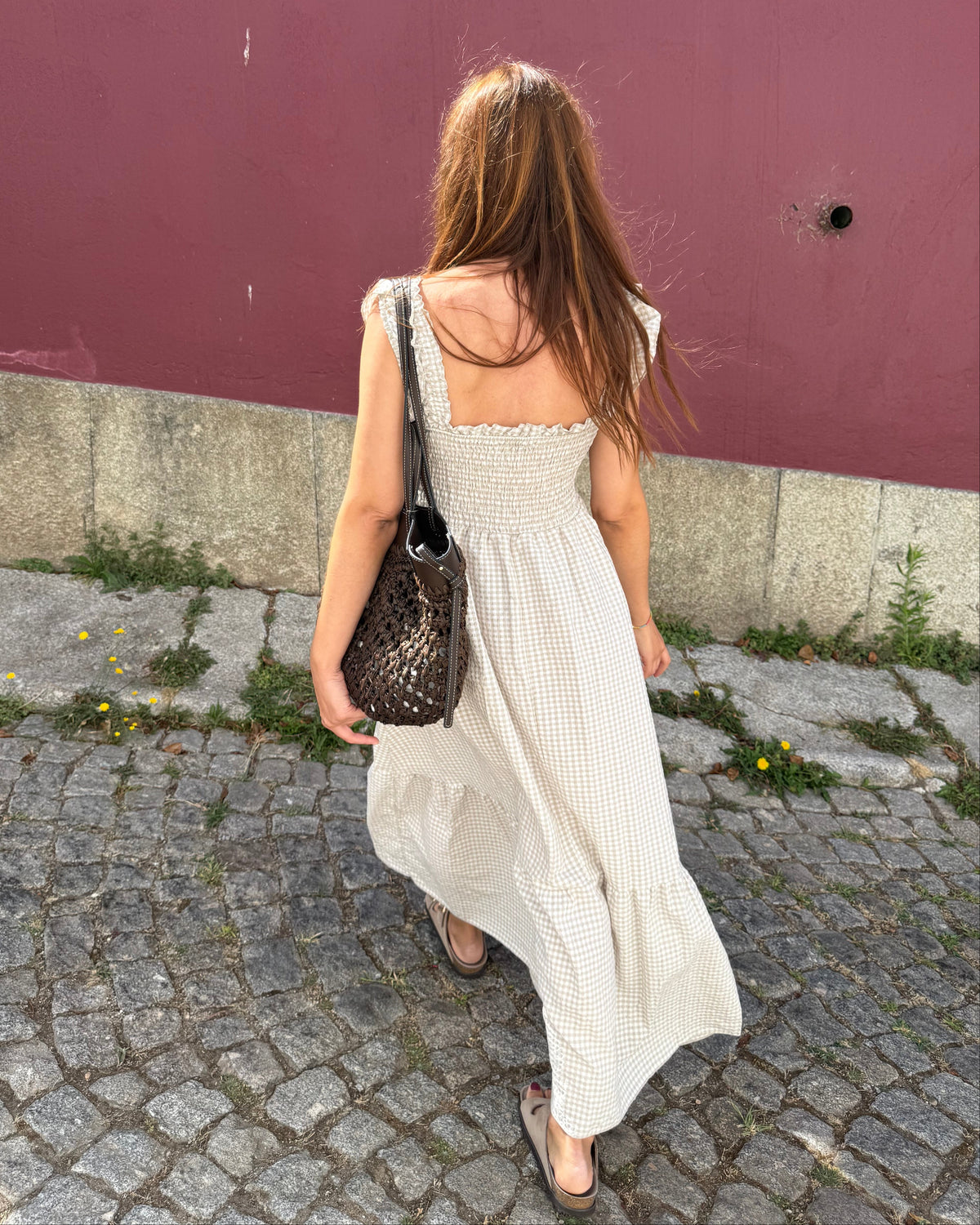 Vestido Bari - Vichy Bege