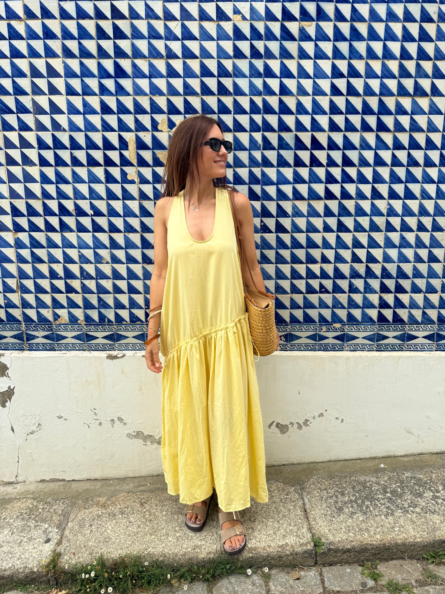 Vestido Santa Cruz - Amarelo Manteiga