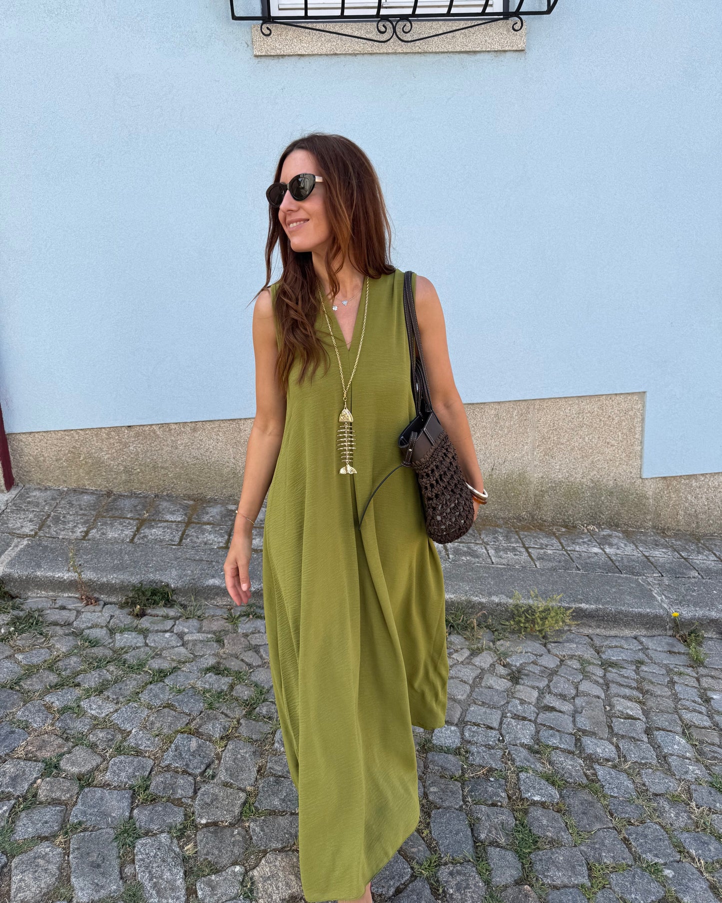 Vestido Sardinha - Verde Oliva