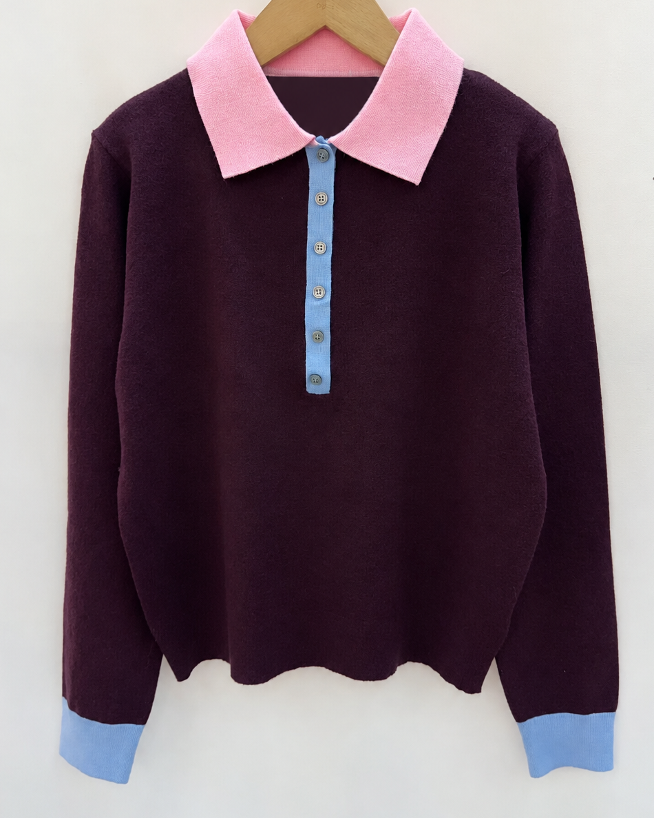 Polo Nina - Bordeaux - (Pré-venda / Envio até 23/10)