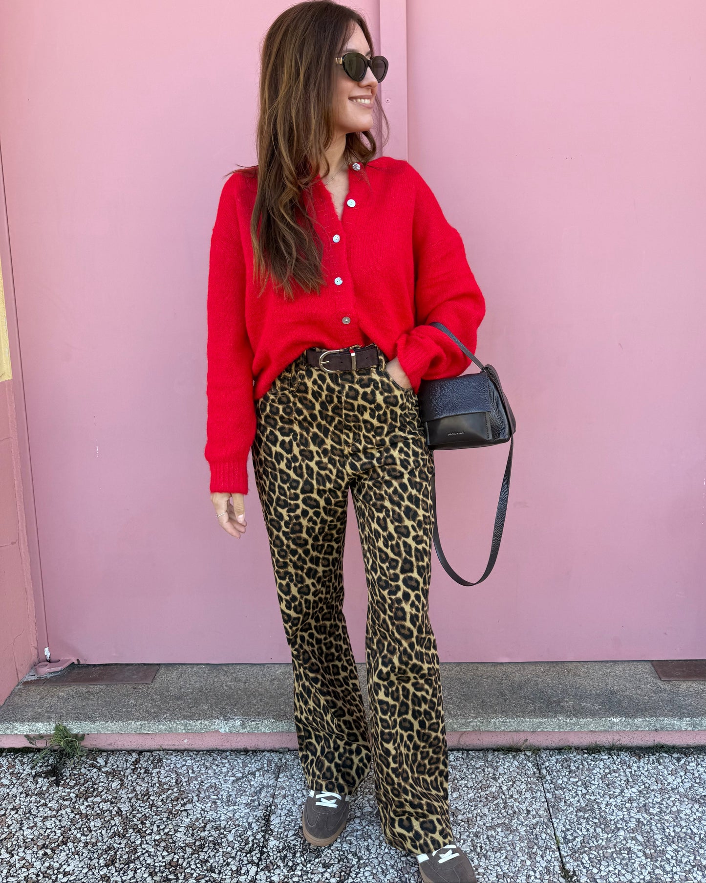 Animal Print- Wide Leg Jeans