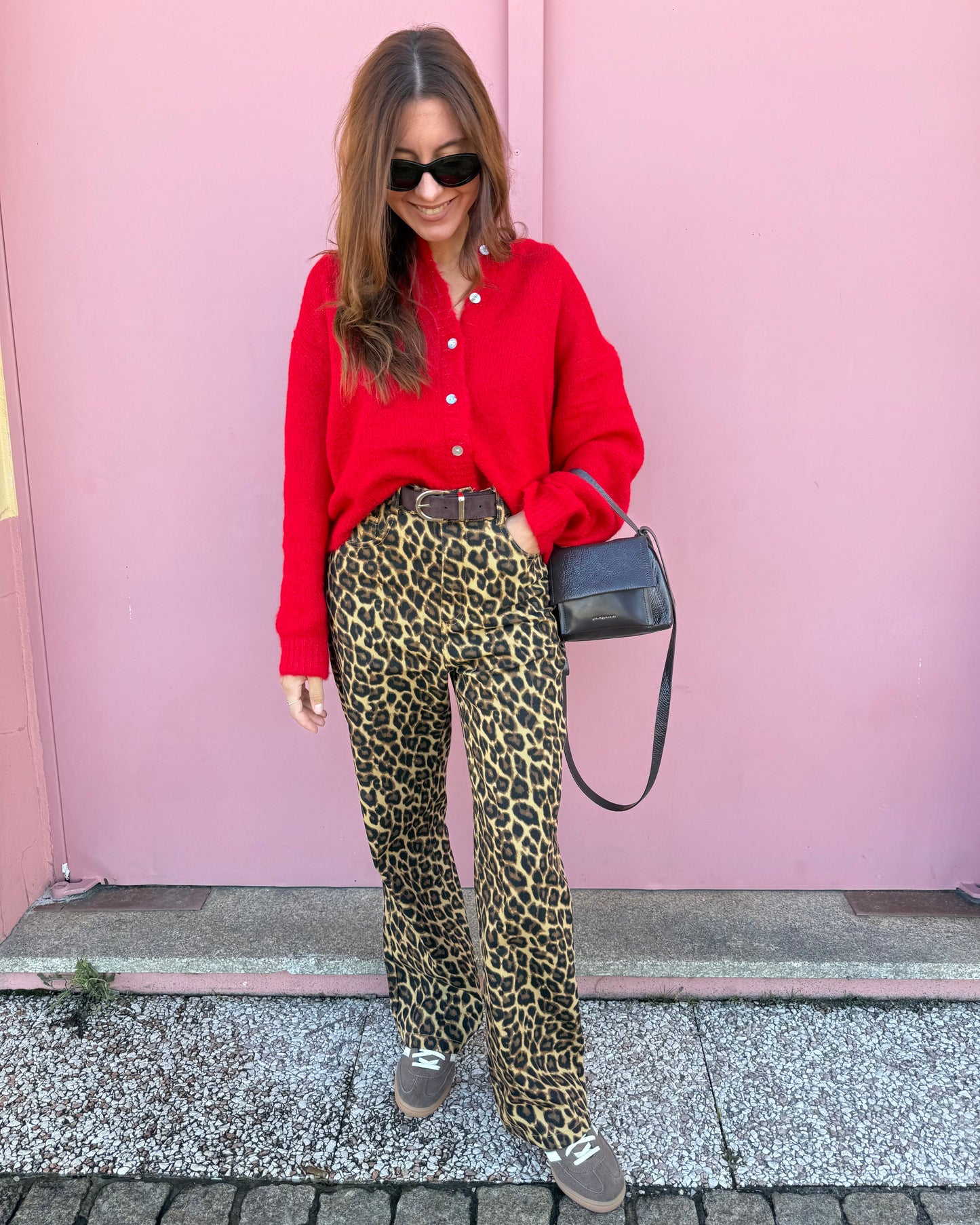 Animal Print- Wide Leg Jeans