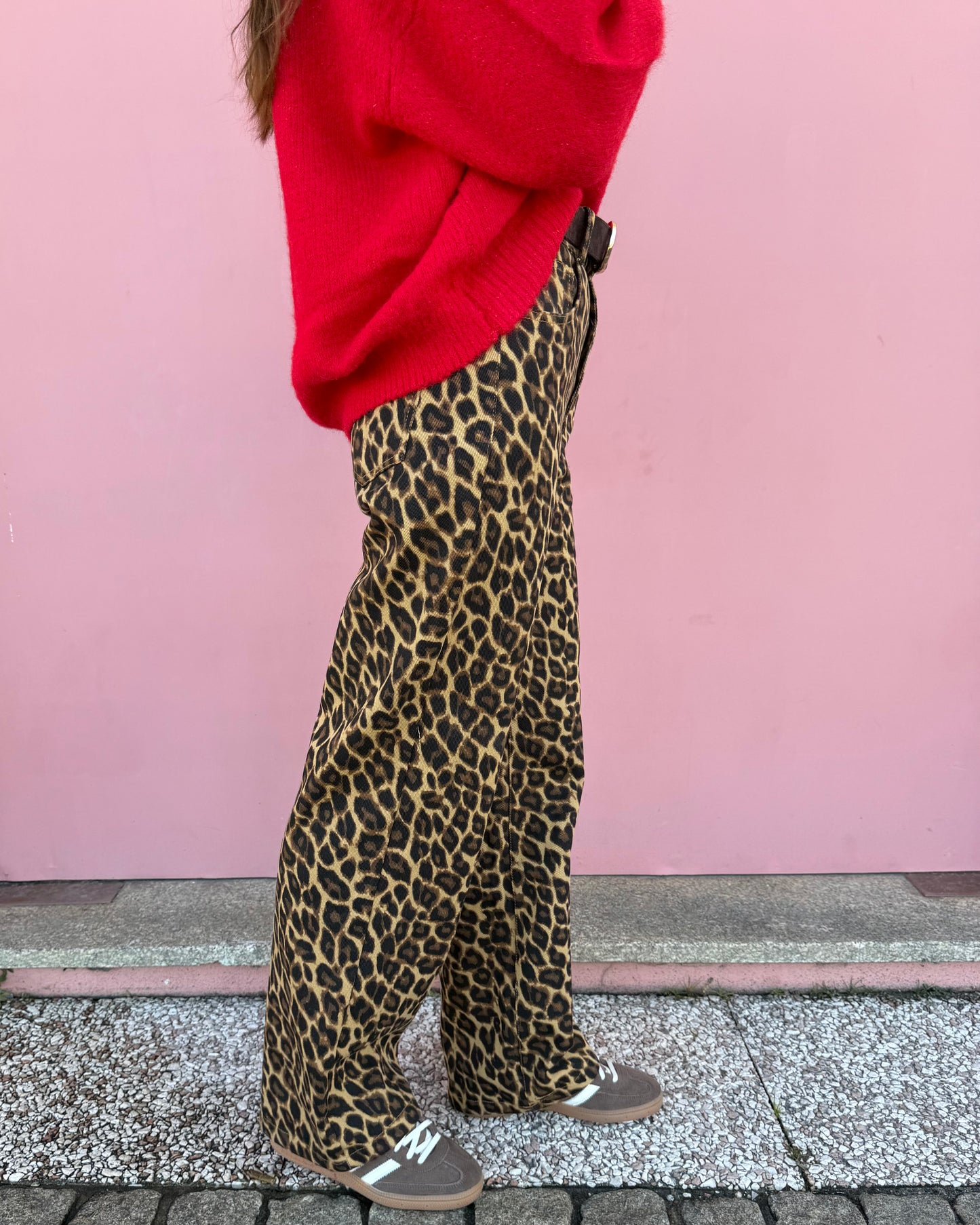 Animal Print- Wide Leg Jeans