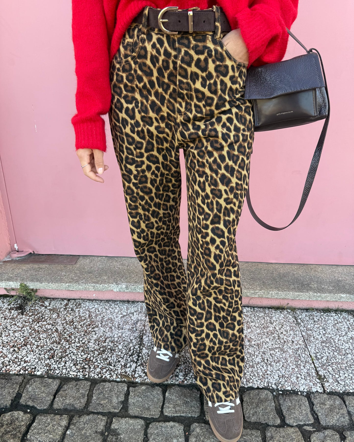 Animal Print- Wide Leg Jeans