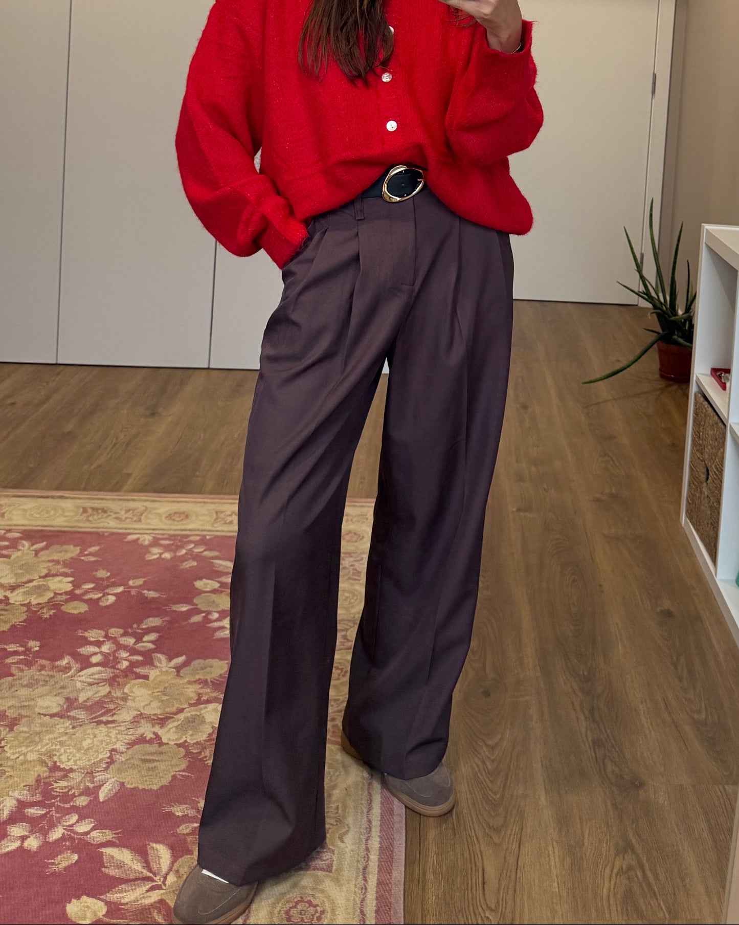 Calças de Alfaiataria Expresso - Castanho Chocolate