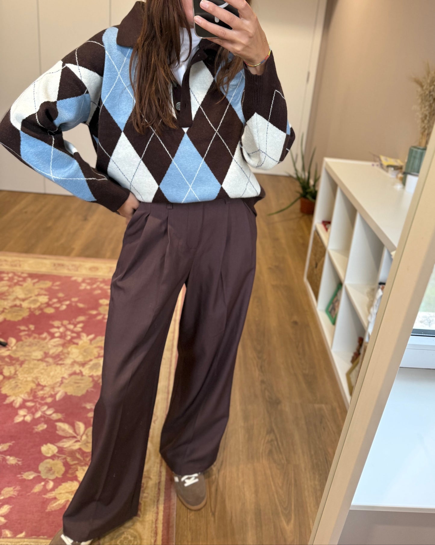 Calças de Alfaiataria Expresso - Castanho Chocolate