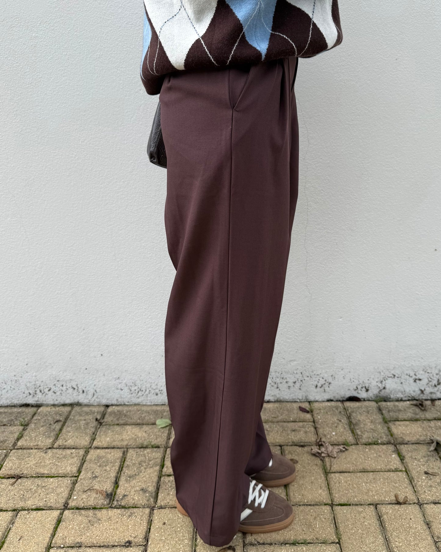 Calças de Alfaiataria Expresso - Castanho Chocolate