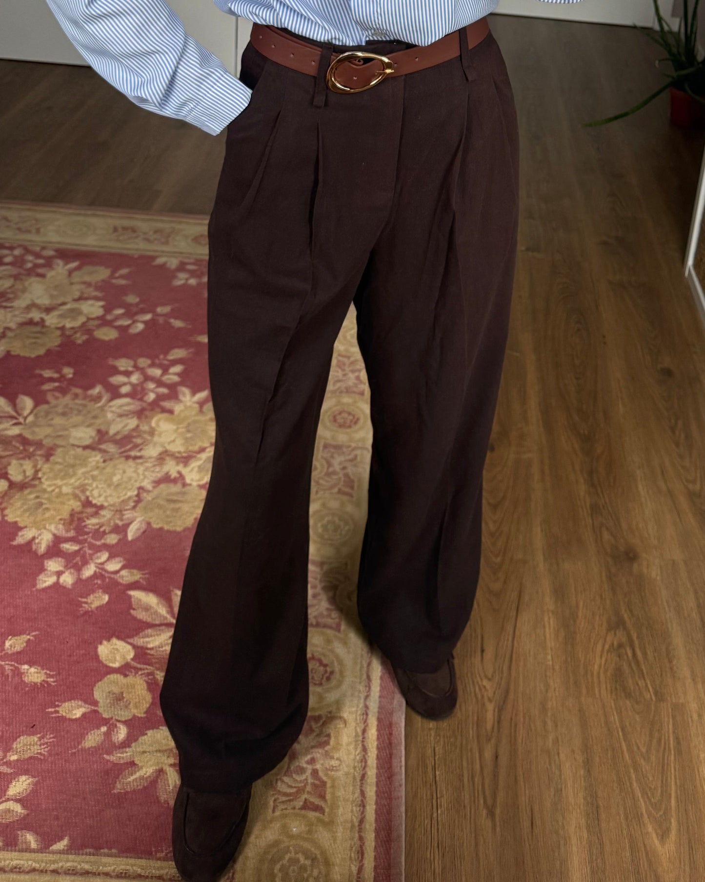 Calças de Alfaiataria Soft - Cofee - ( Pré-Venda - Envio até 09/12)