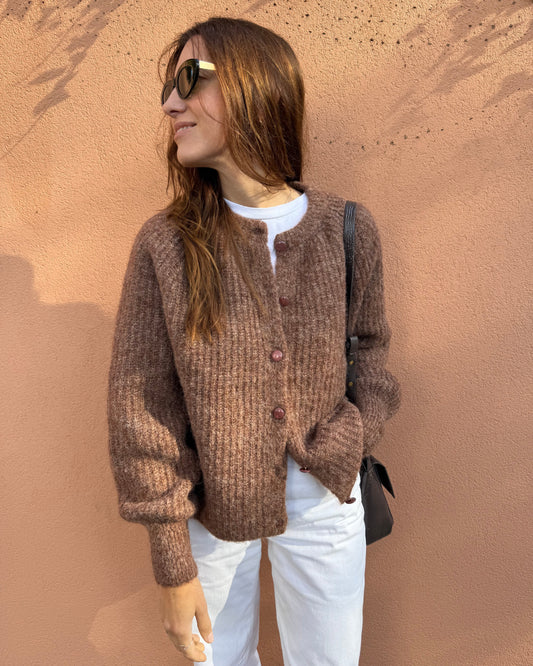 Cardigan Amélia - Castanho ( Pré-venda - Envio até 09/12)