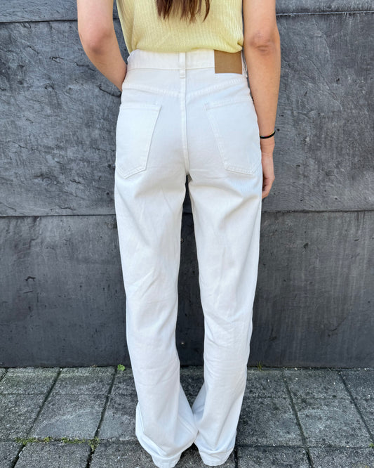 Perfect Wide Leg Jeans - Branco ( Pré-Venda - Envio/Shipping em 10 dias )