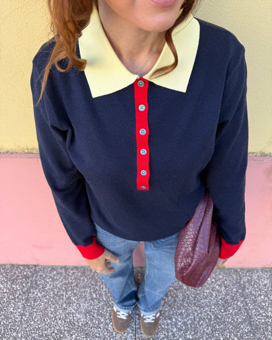 Polo Nina - Azul Marinho