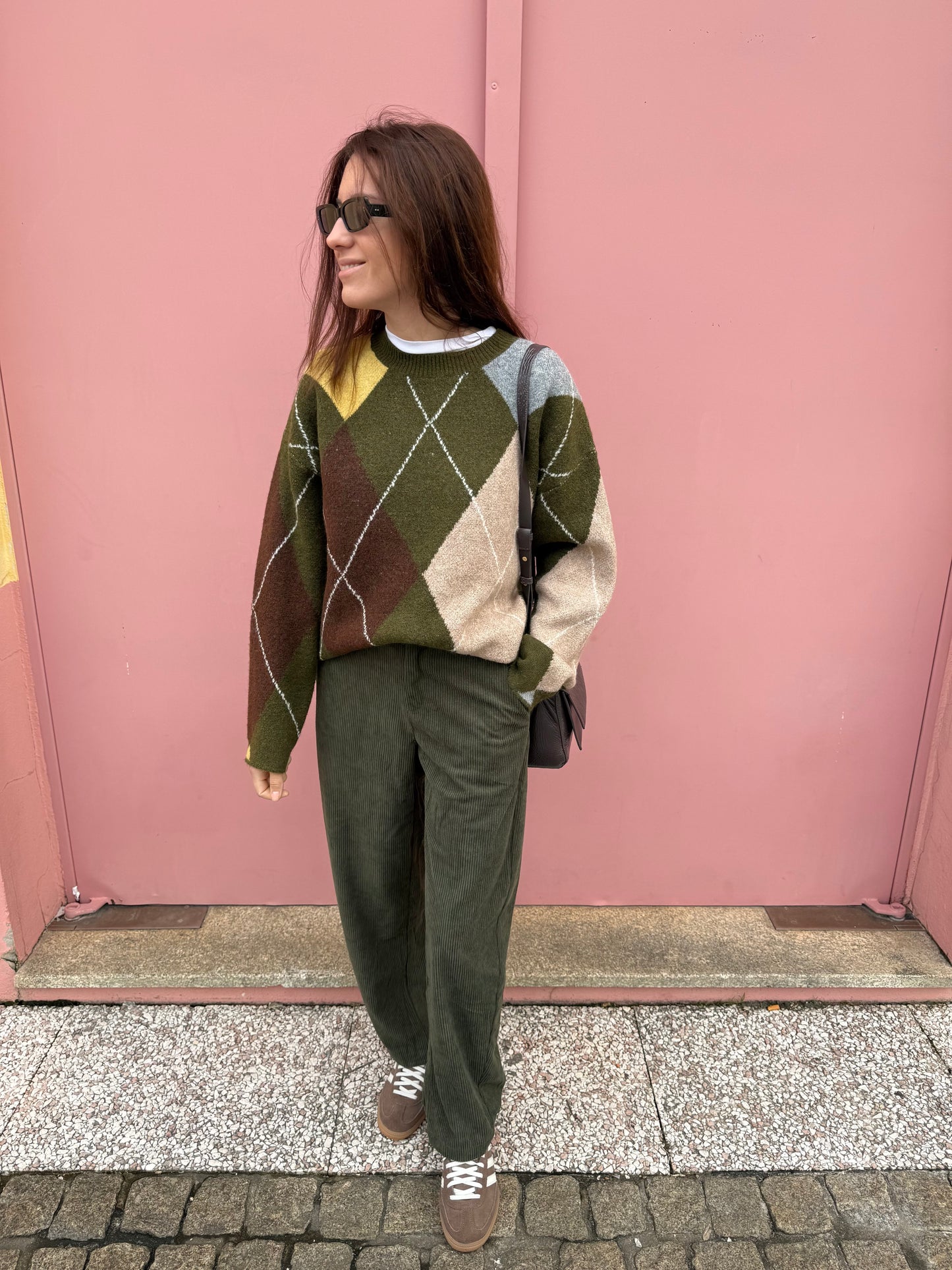 Calças Bombazina Cáqui