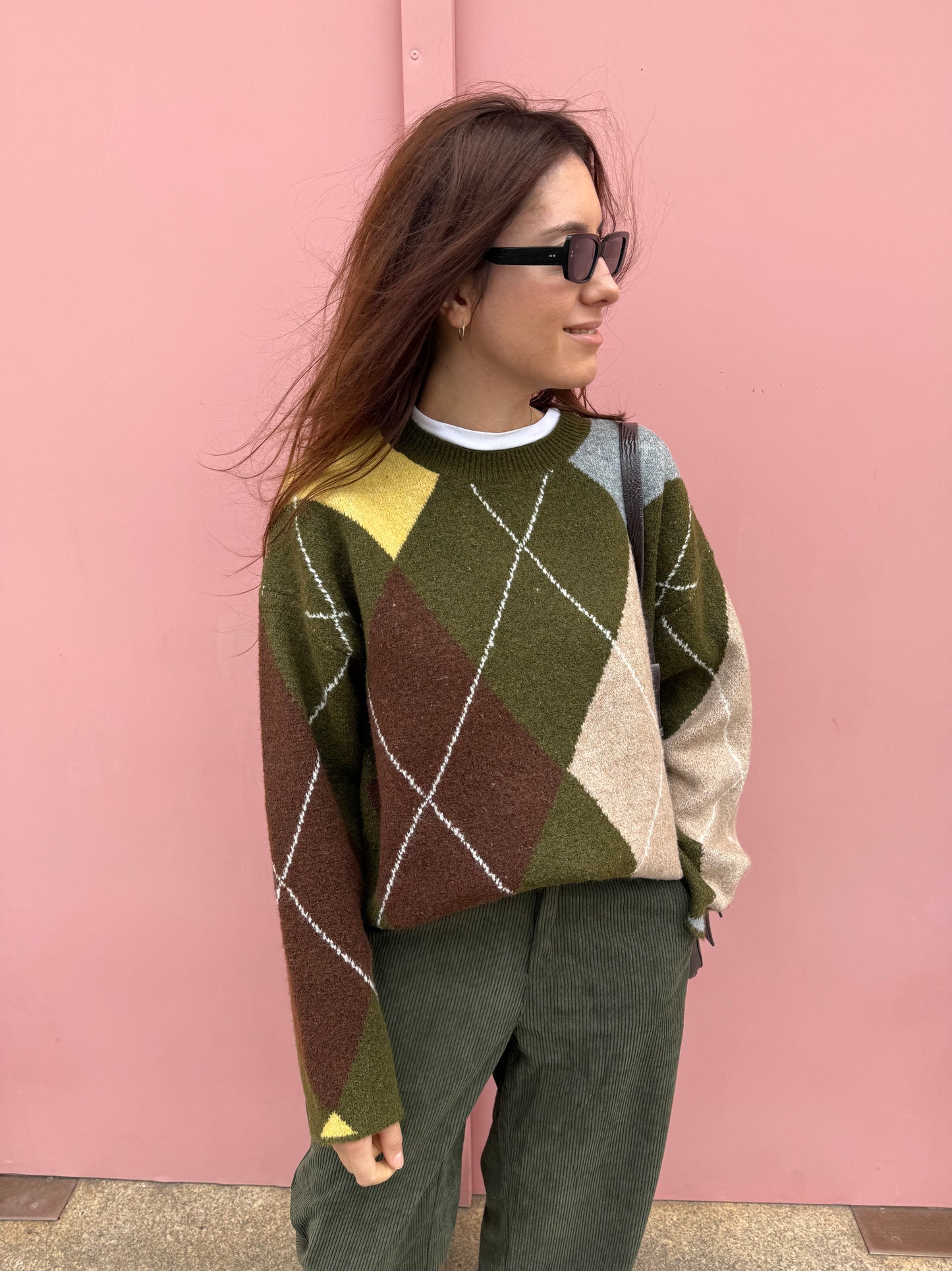 Camisola Losangos Cáqui