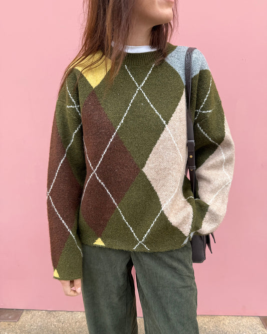 Camisola Losangos Cáqui