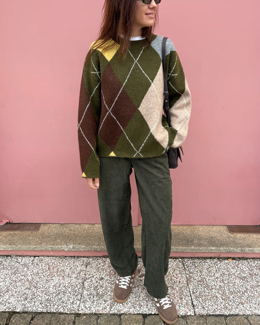 Camisola Losangos Cáqui