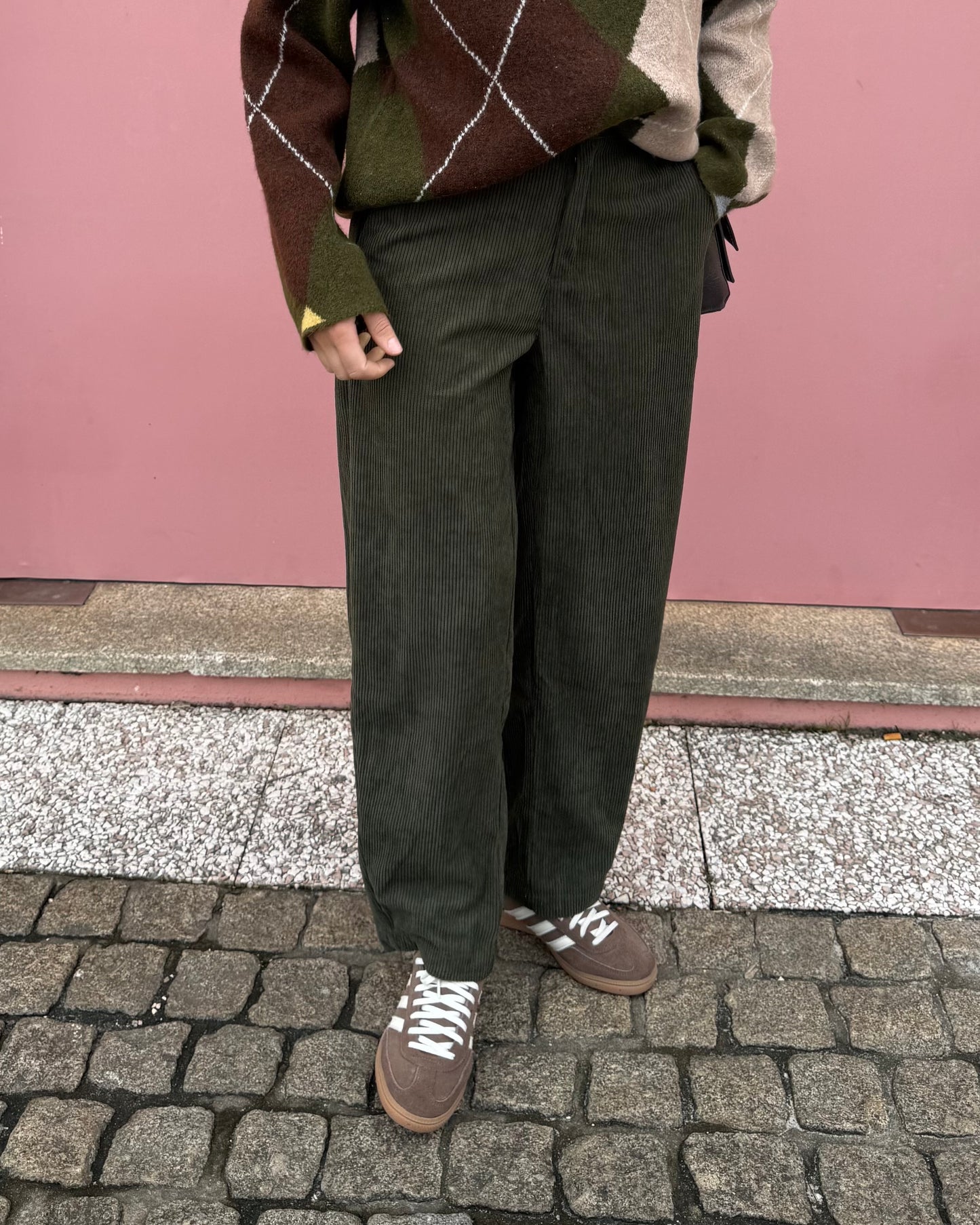 Calças Bombazina Cáqui