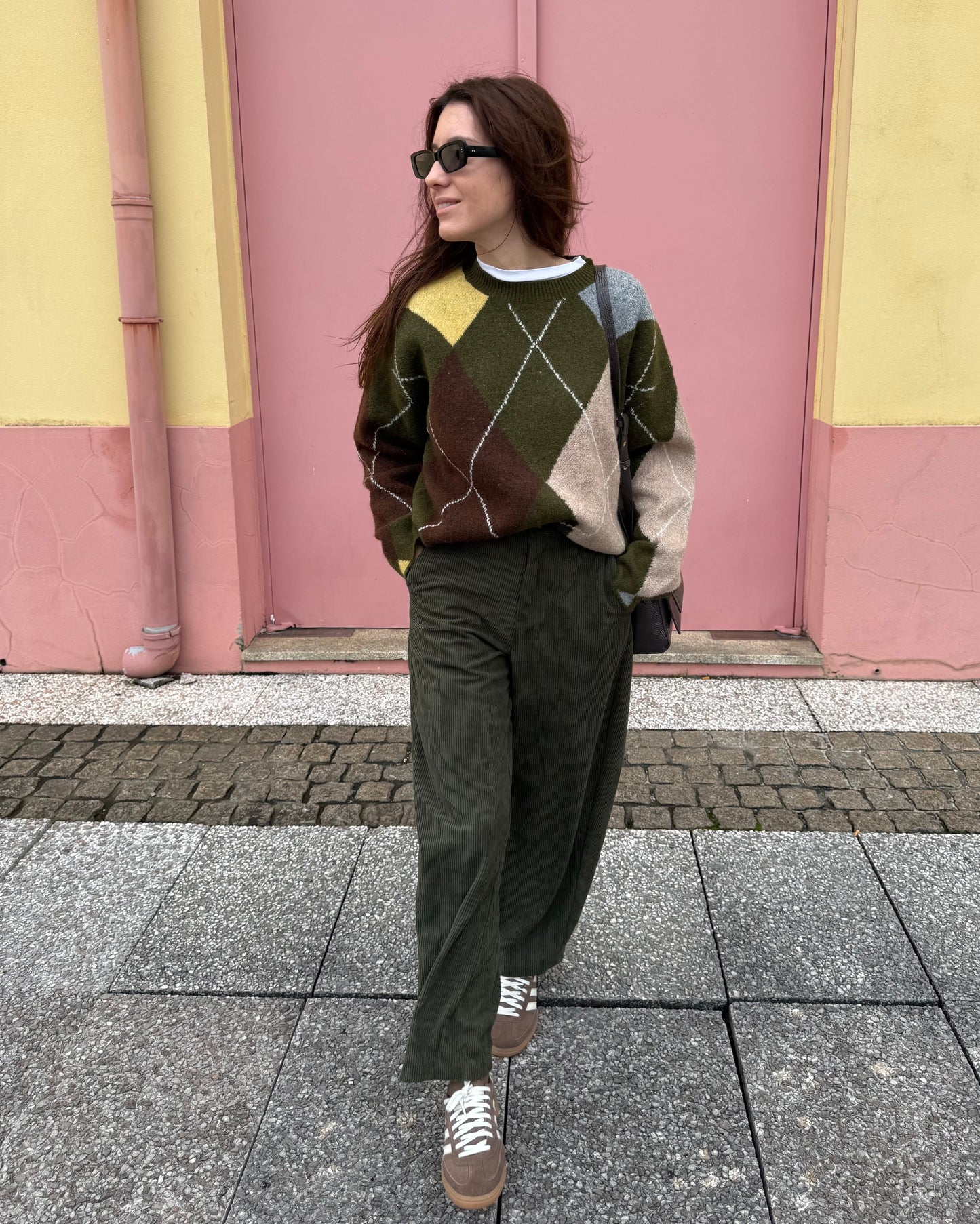 Calças Bombazina Cáqui