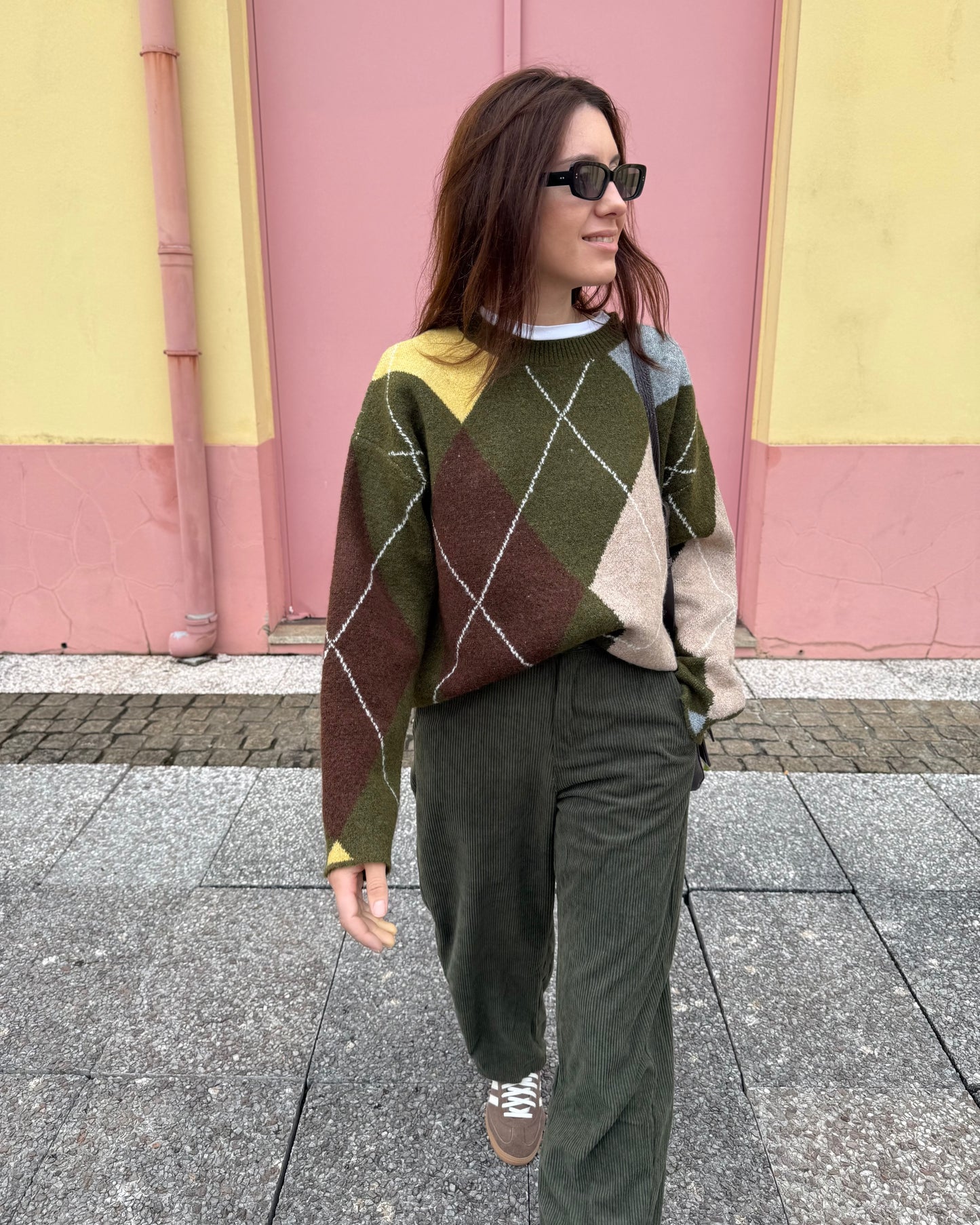 Camisola Losangos Cáqui