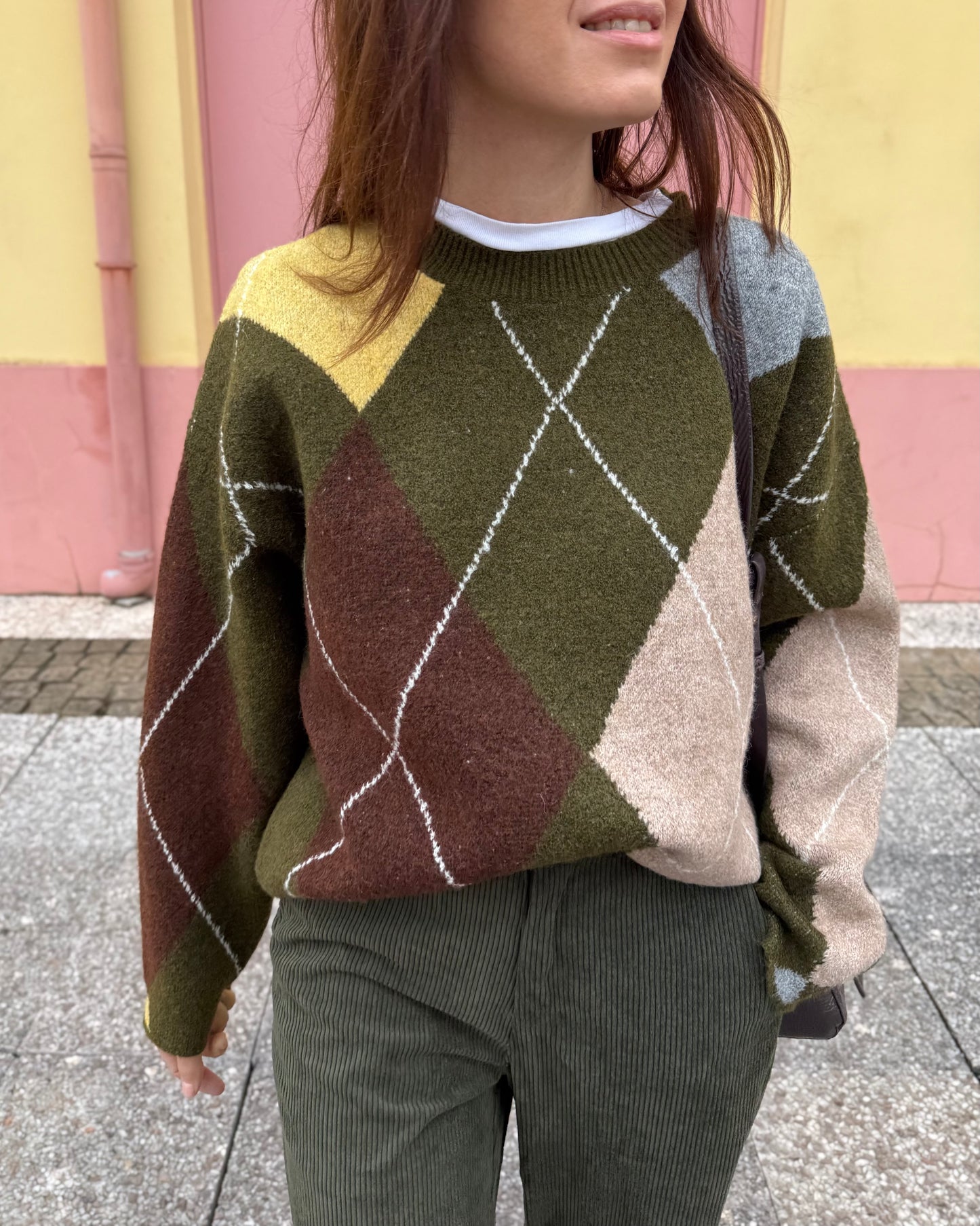 Camisola Losangos Cáqui