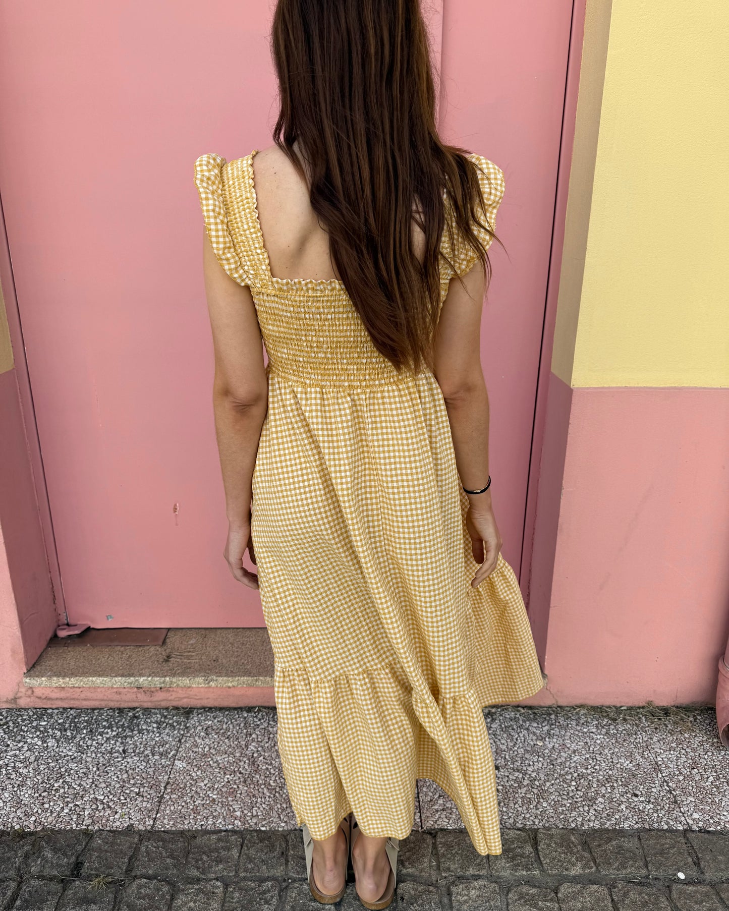Vestido Santorini - Vichy Amarelo
