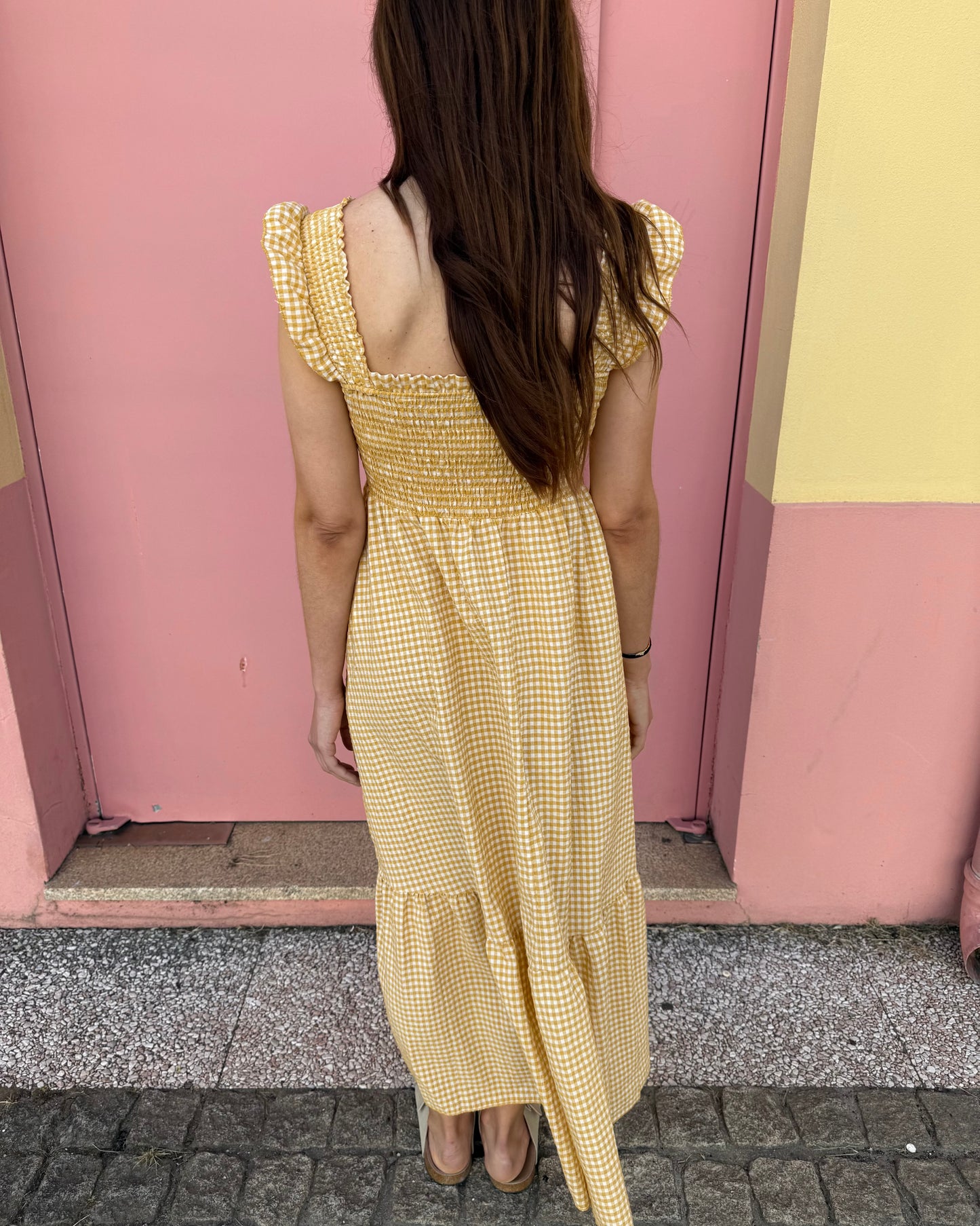 Vestido Santorini - Vichy Amarelo