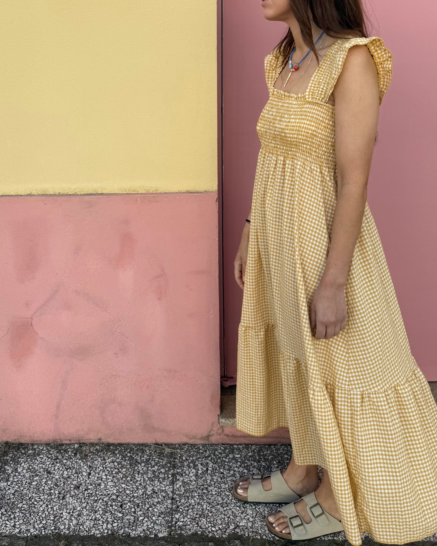 Vestido Santorini - Vichy Amarelo