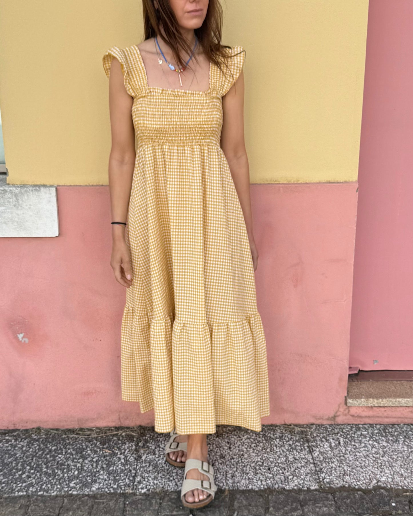 Vestido Santorini - Vichy Amarelo