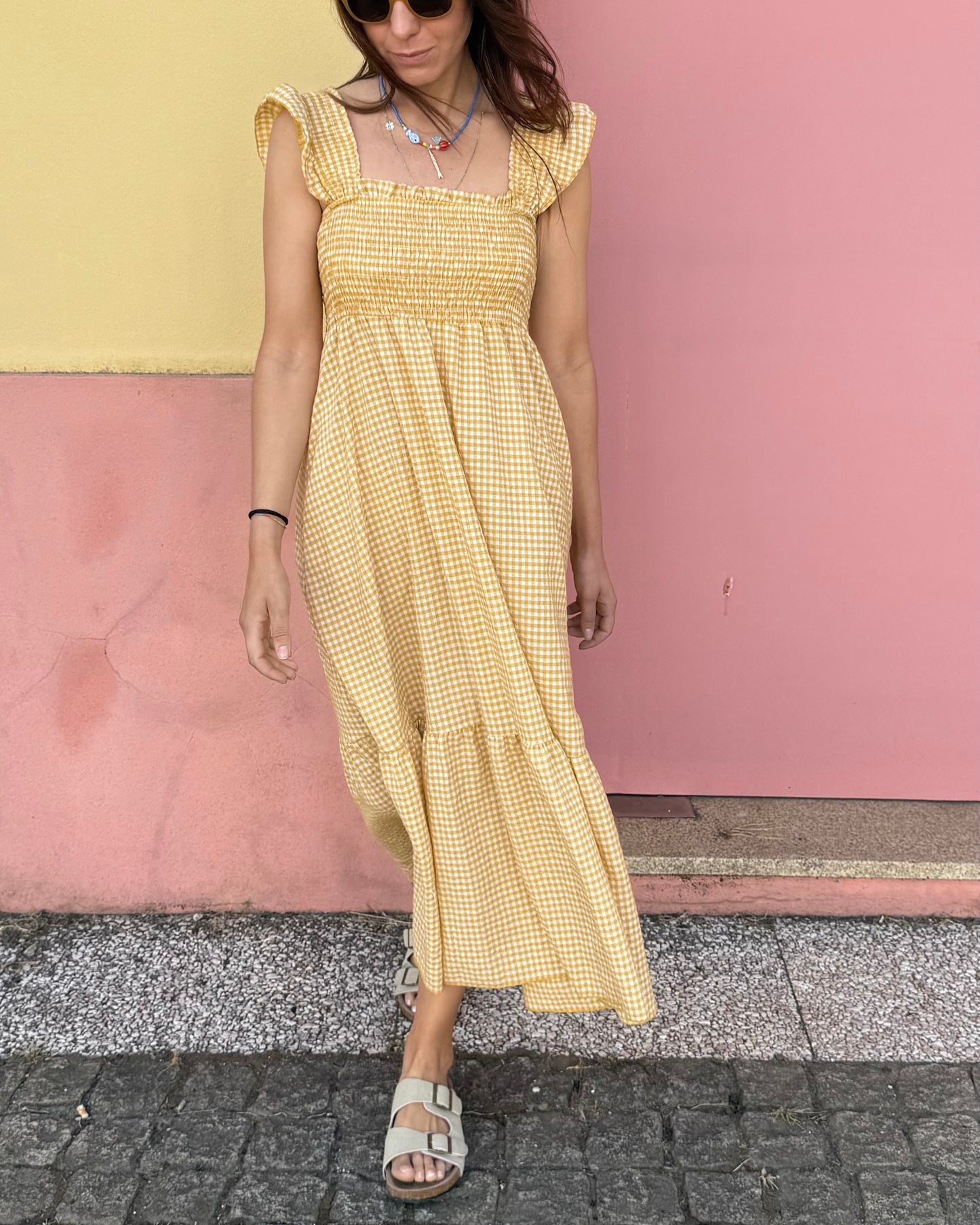 Vestido Santorini - Vichy Amarelo