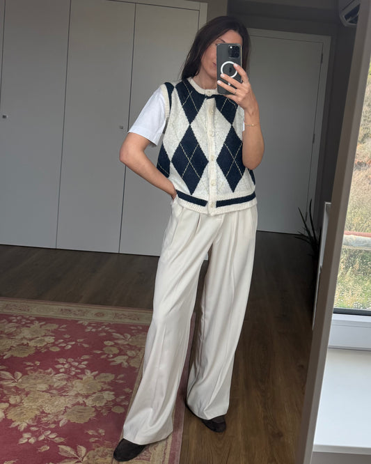 Colete de Losangos - Azul Marinho