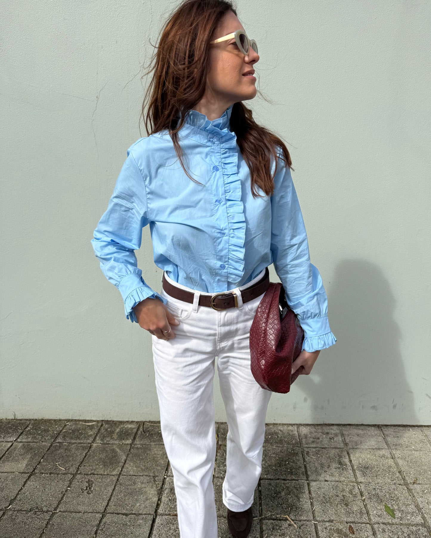 Camisa Beatriz - Azul Celeste