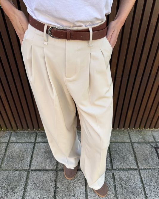 Calças de Alfaiataria Light- Creme