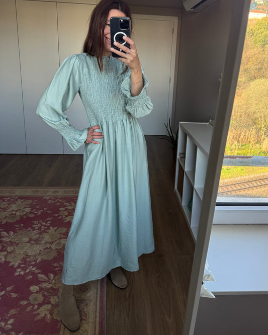 Vestido Matilde- Verde Água ( Pré-venda - Envio até 04/04)
