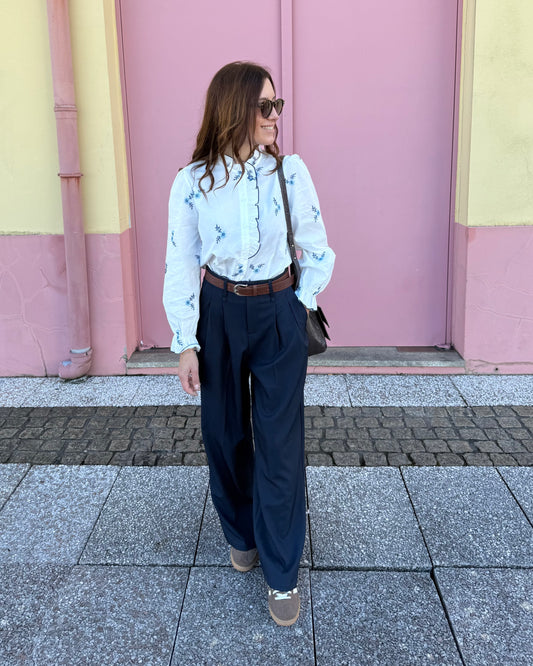 Calças de Alfaiataria Expresso - Azul Marinho