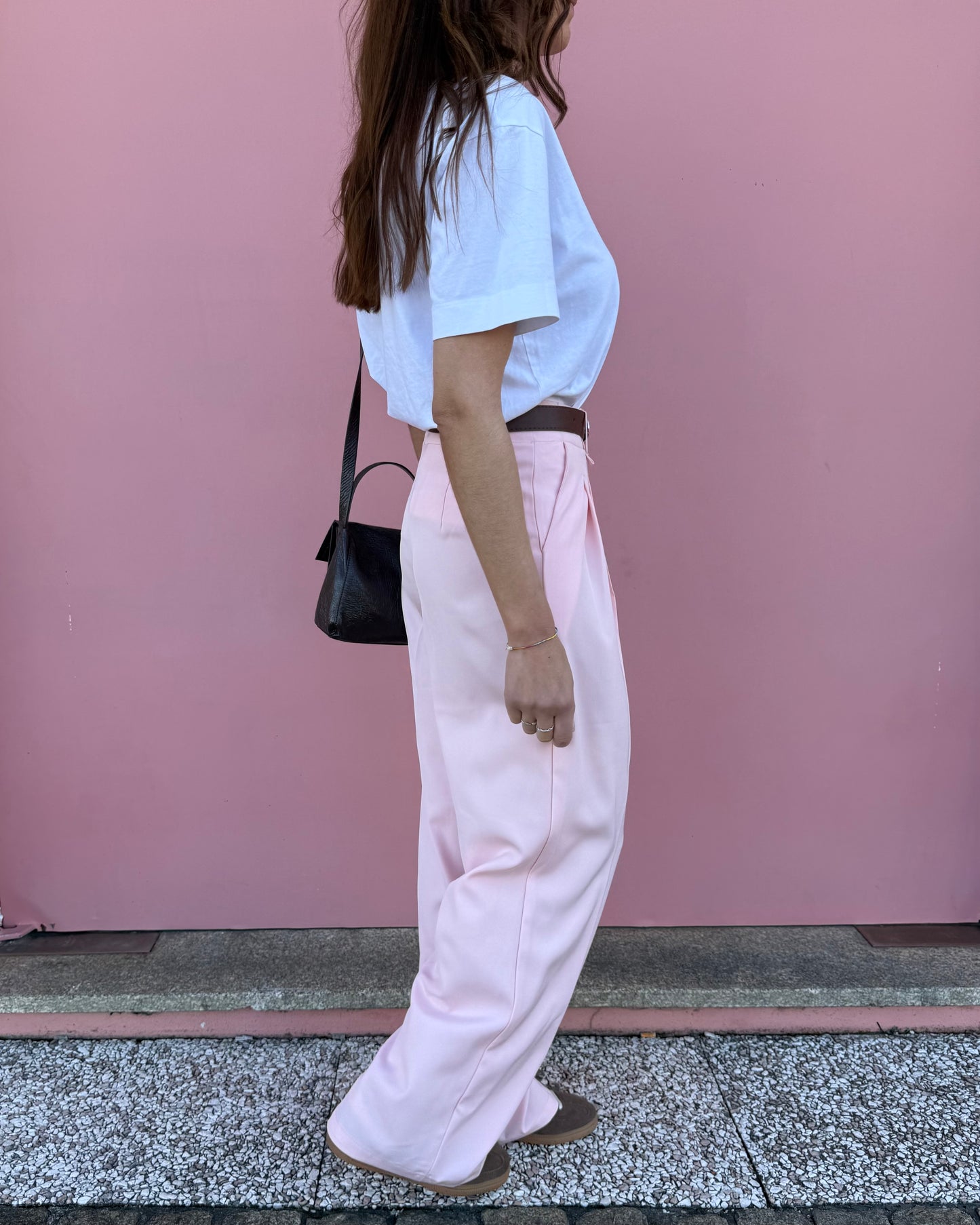 Calças de Alfaiataria Light - Rosa bebé