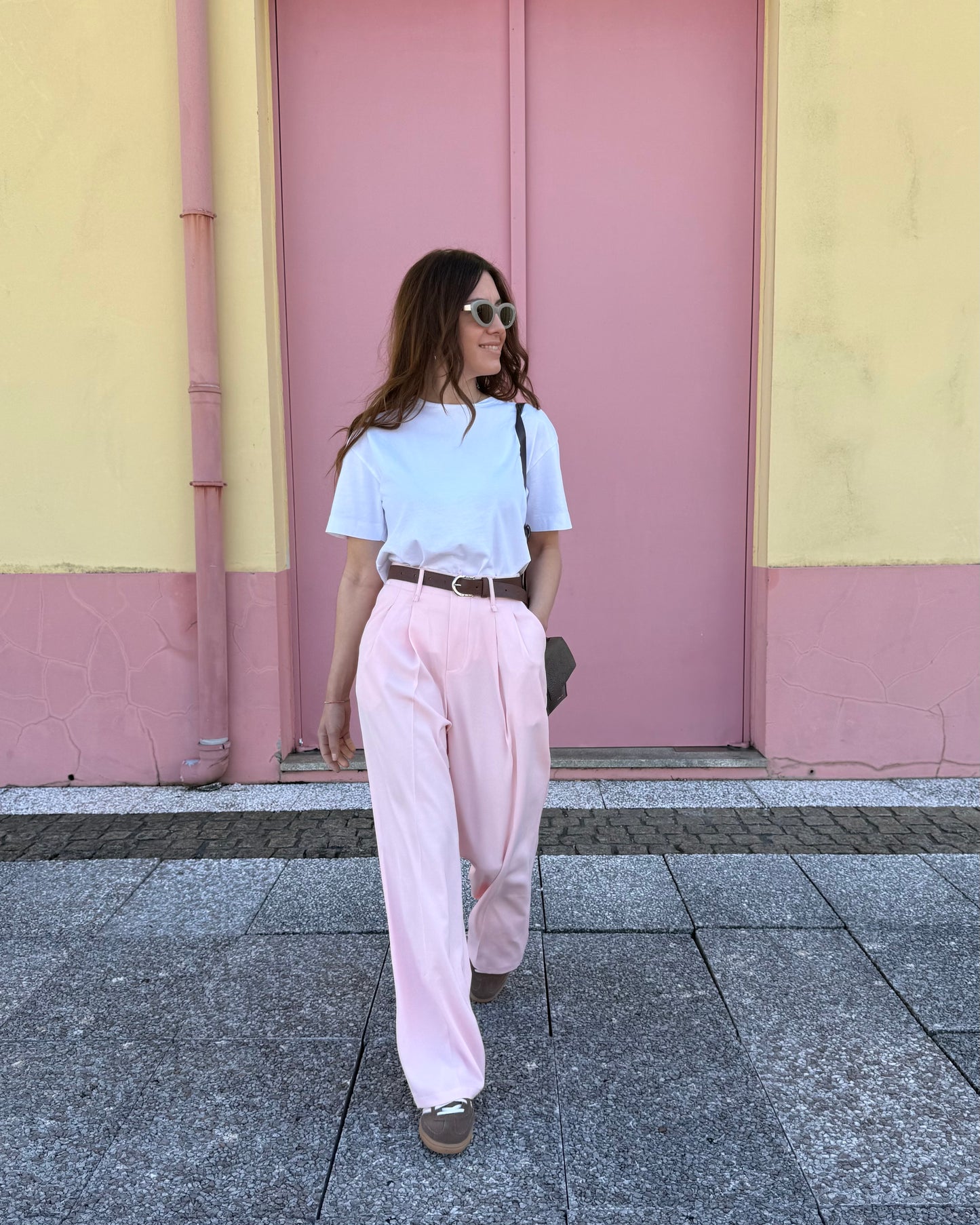 Calças de Alfaiataria Light - Rosa bebé