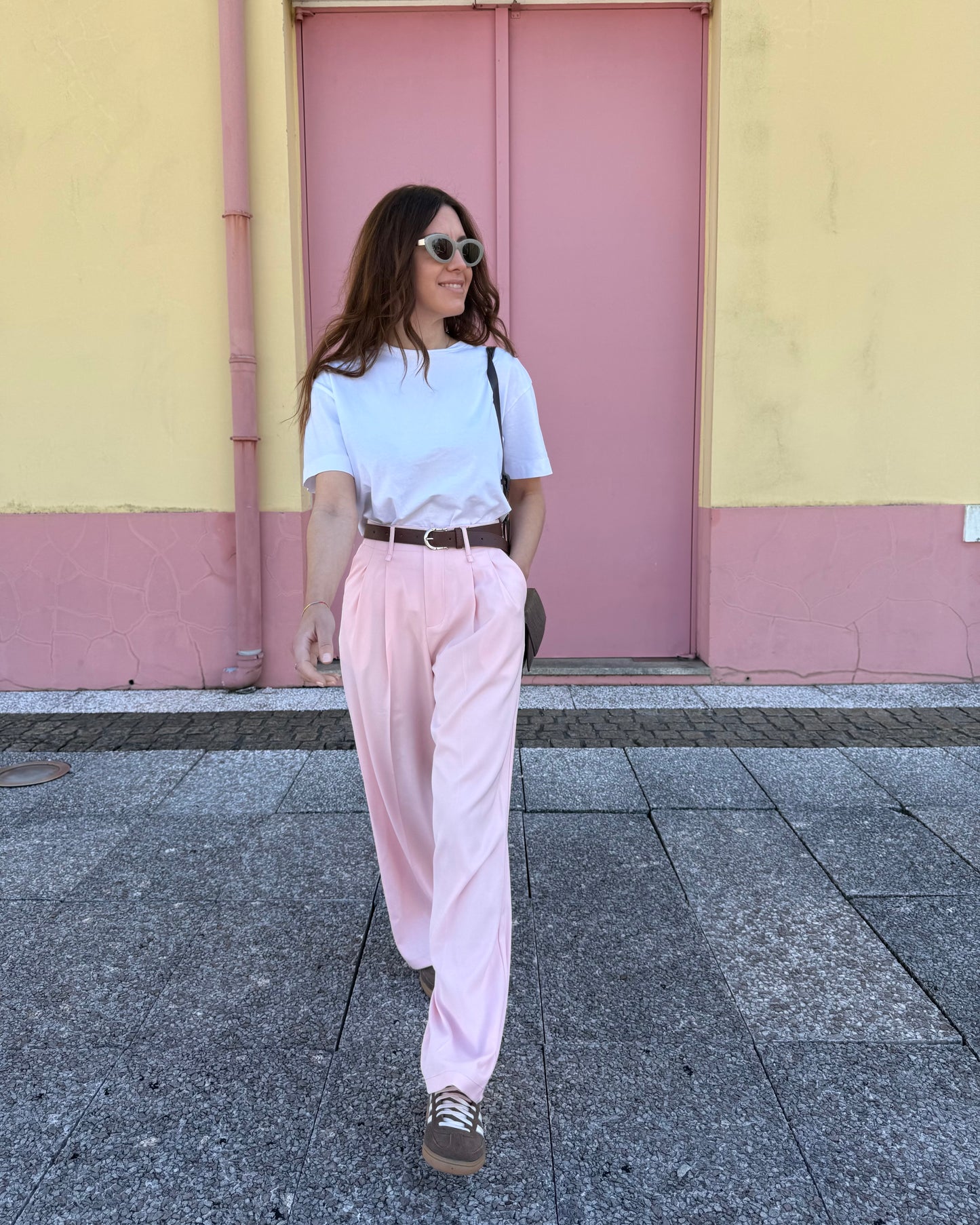 Calças de Alfaiataria Light - Rosa bebé