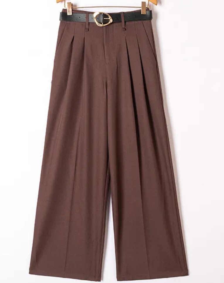 Calças de Alfaiataria Expresso - Castanho Chocolate