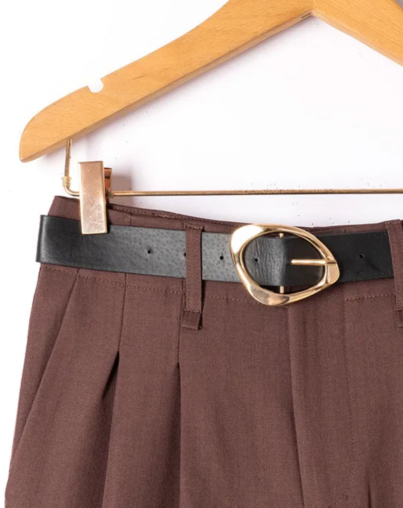 Calças de Alfaiataria Expresso - Castanho Chocolate