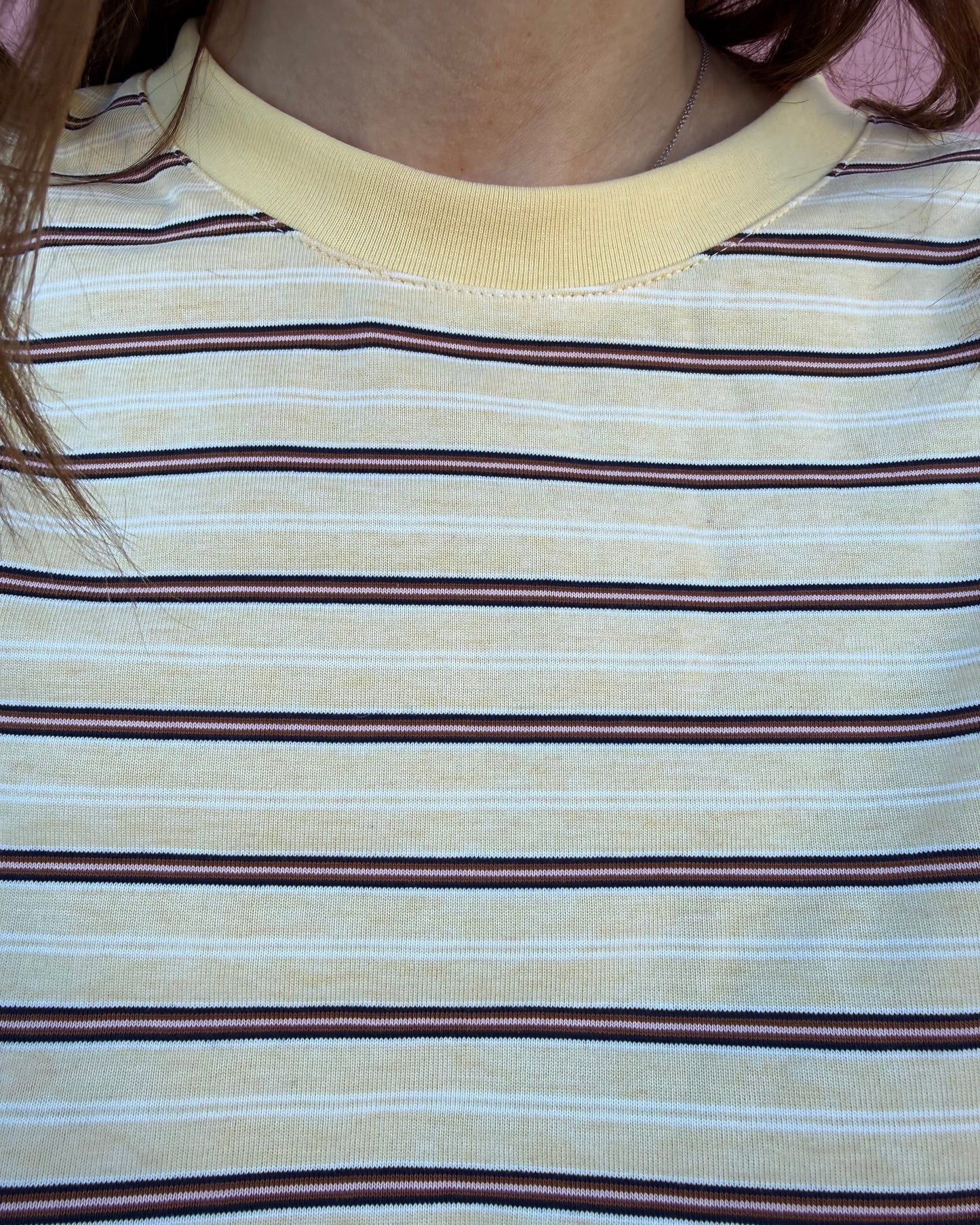 T-shirt riscas - Amarelo Manteiga