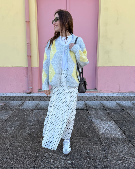 Saia Polka Dots - Preto e Branco - Envio até 19/03