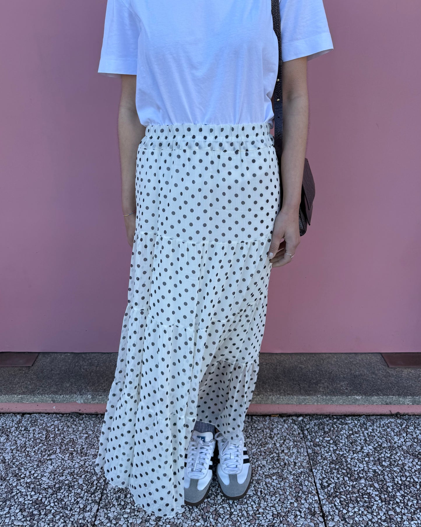 Saia Polka Dots - Preto e Branco - Envio até 19/03