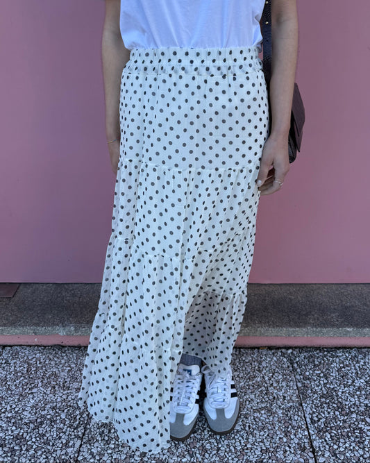 Saia Polka Dots - Preto e Branco