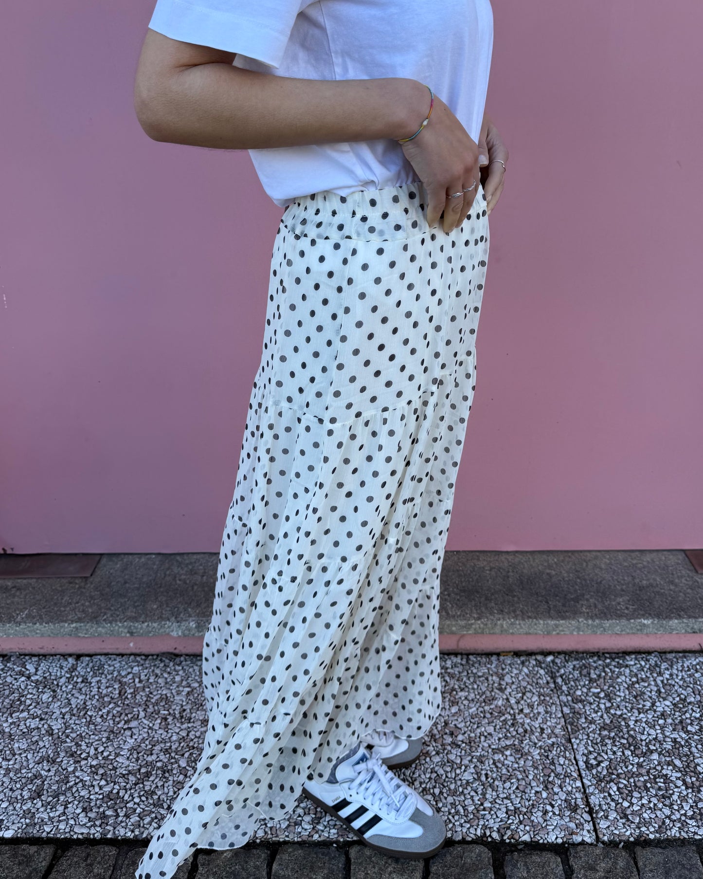 Saia Polka Dots - Preto e Branco - Envio até 19/03