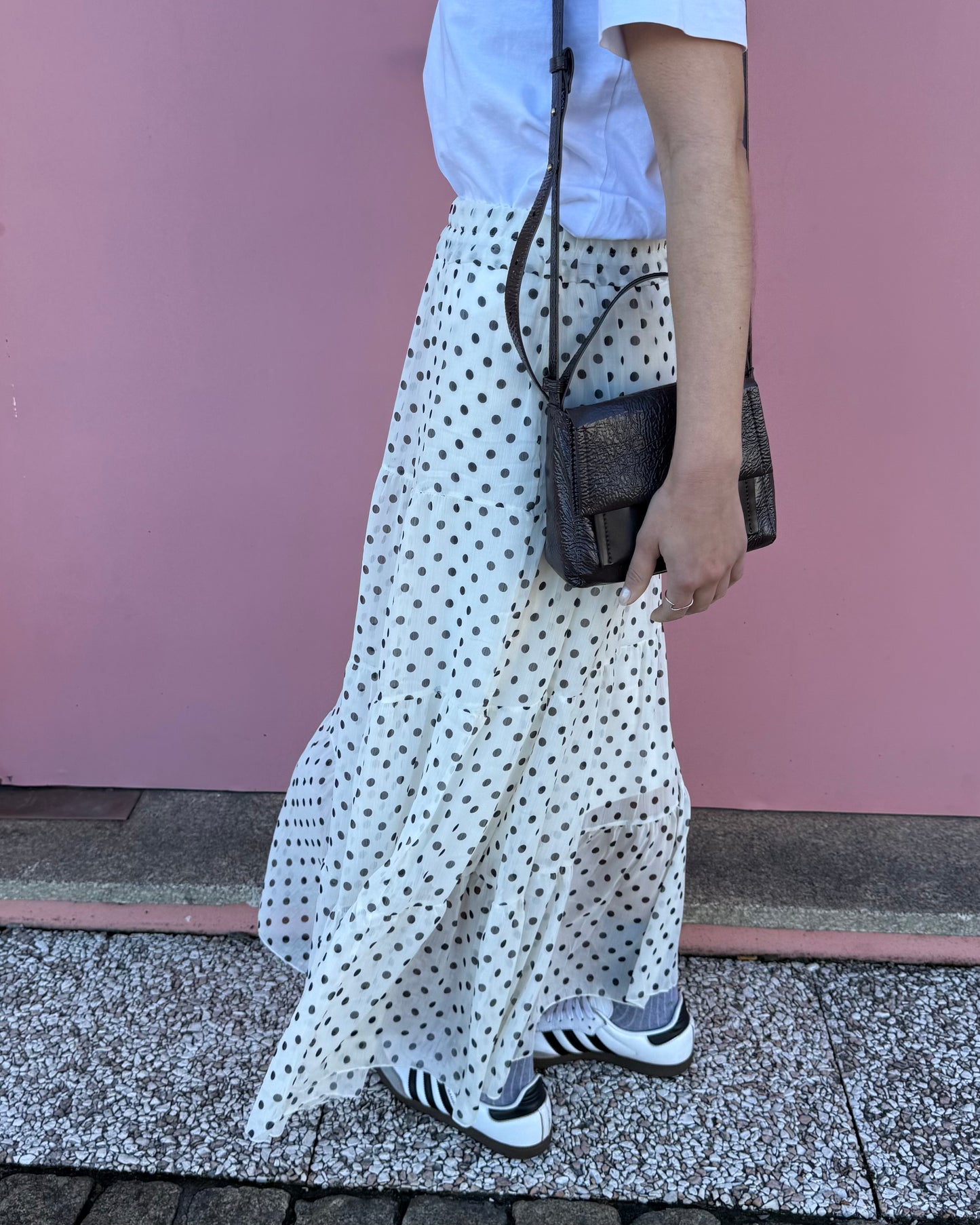 Saia Polka Dots - Preto e Branco - Envio até 19/03