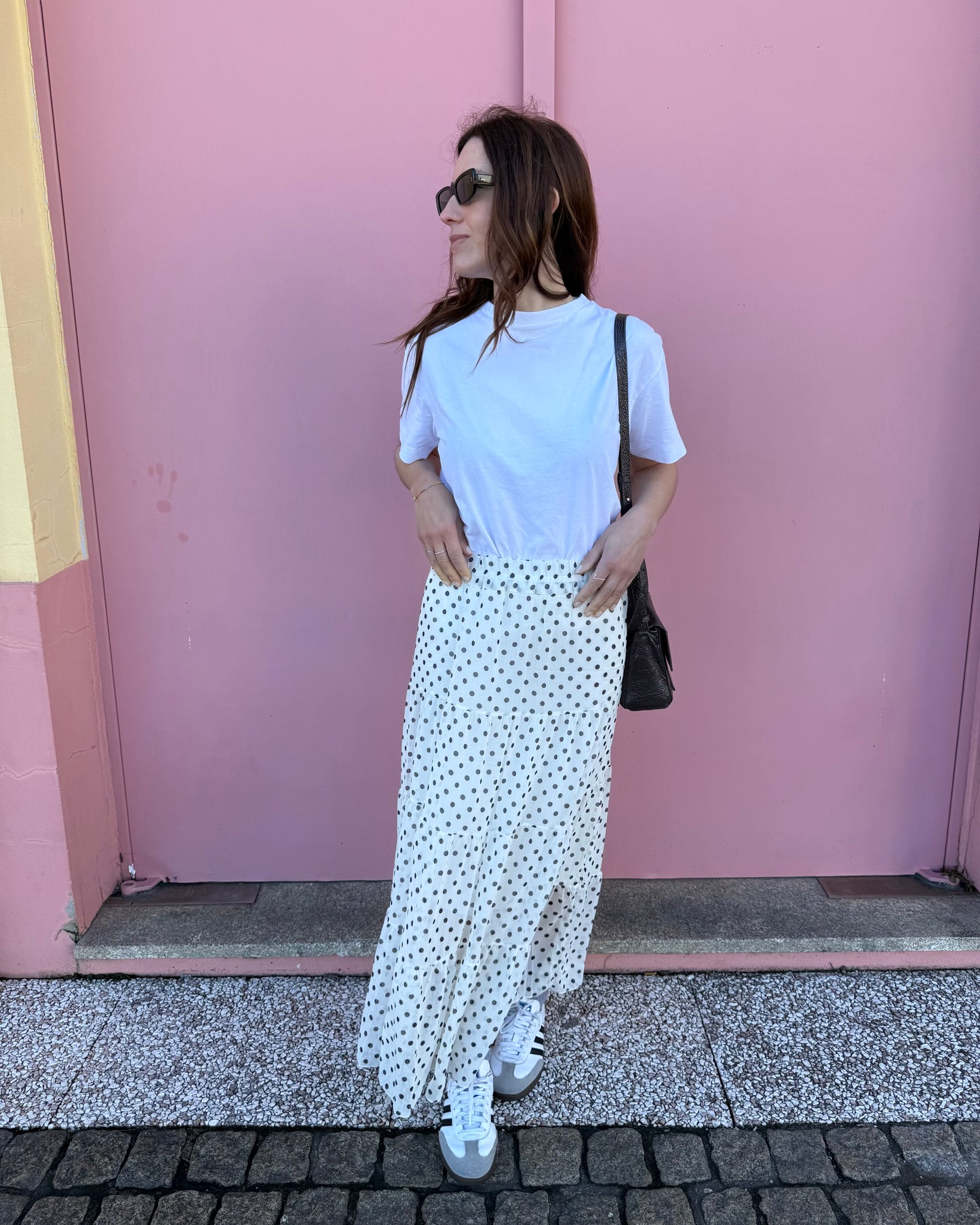 Saia Polka Dots - Preto e Branco - Envio até 19/03
