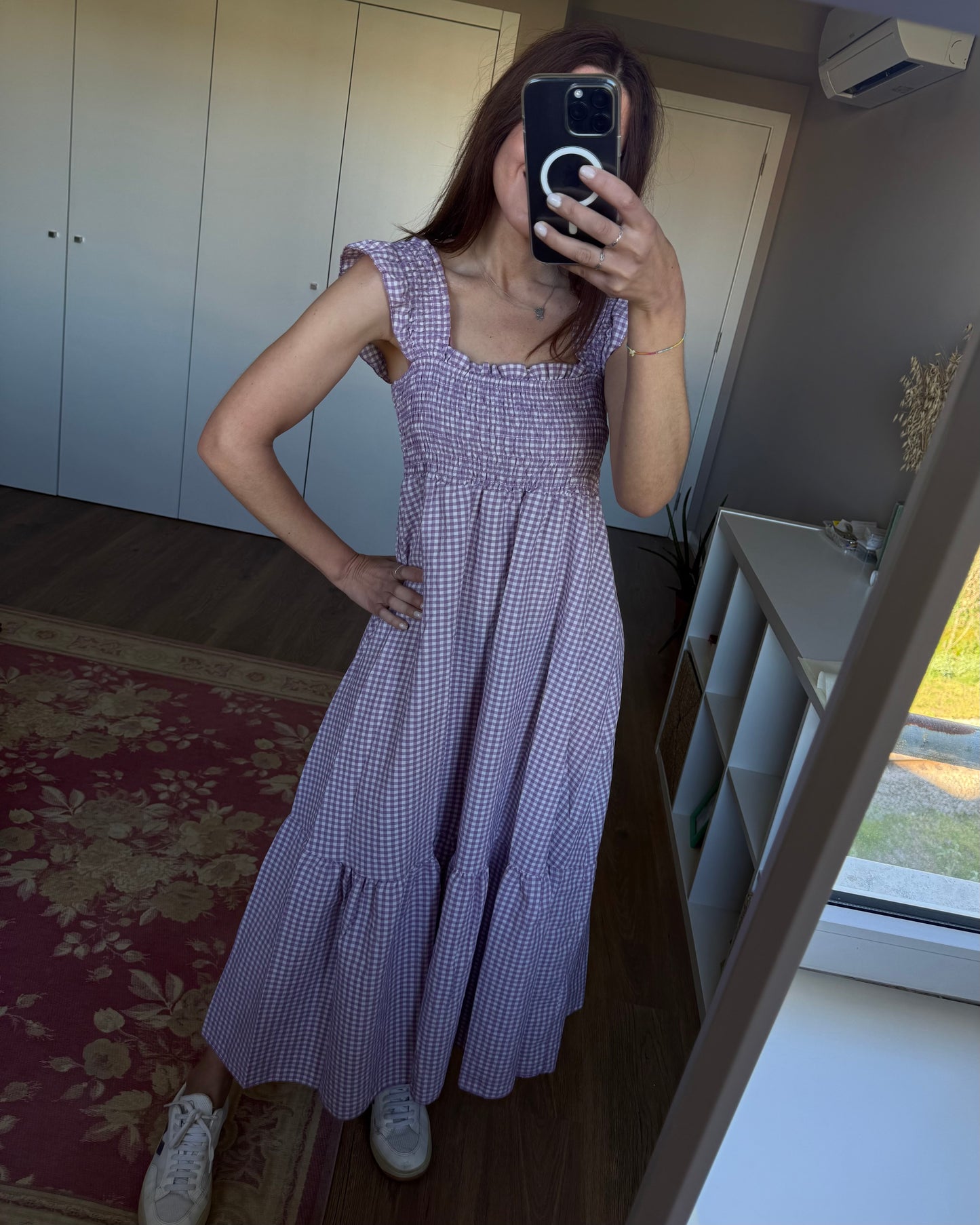 Vestido Solène ( Vichy Lavanda) - Envio até 12/06