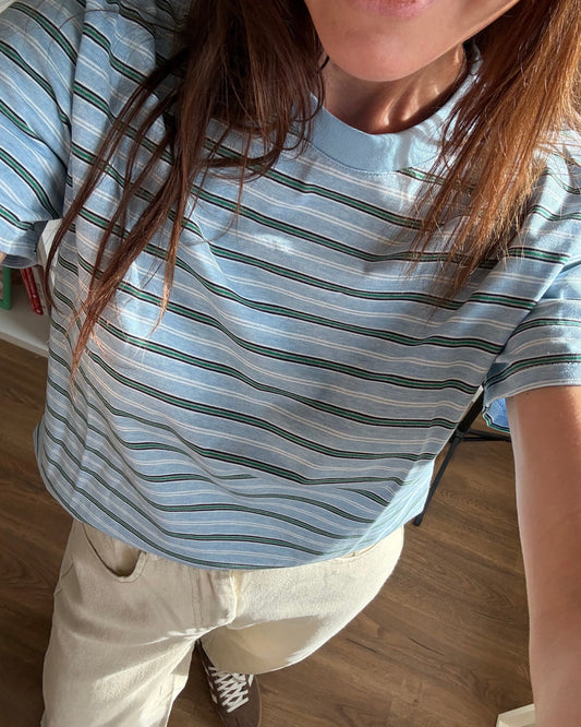 Tshirt de riscas - Azul bebé