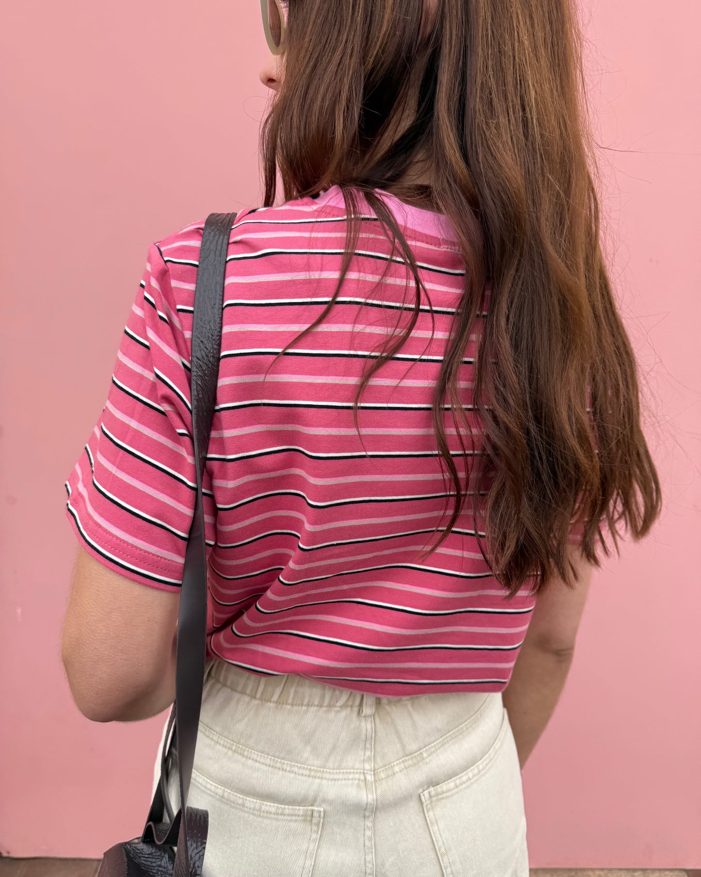 Tshirt de riscas- Coral