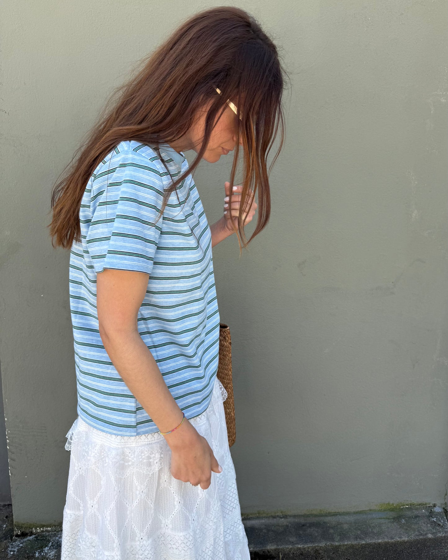 Tshirt de riscas - Azul bebé