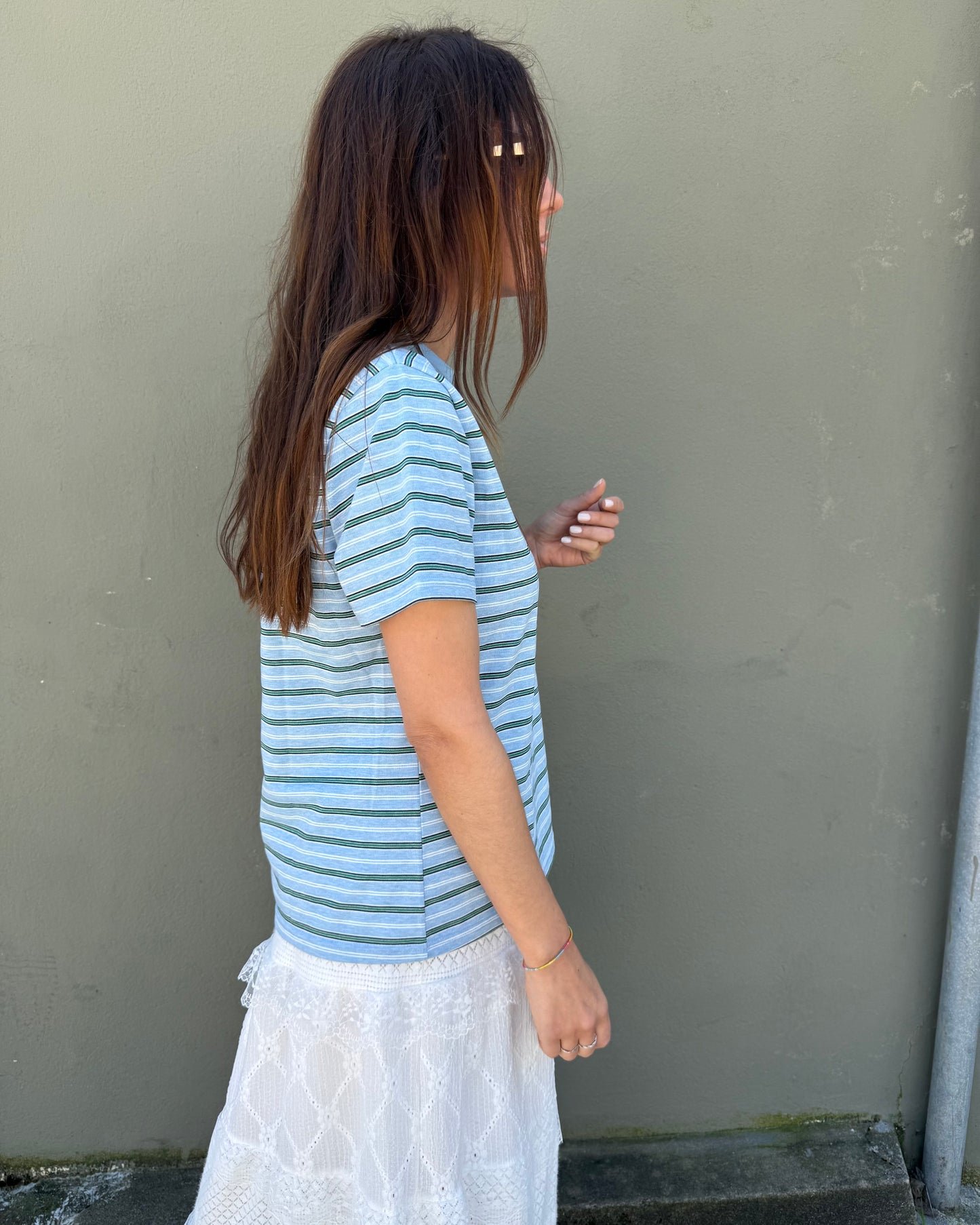 Tshirt de riscas - Azul bebé